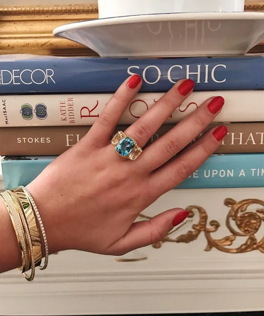 Large GUM DROP™ Ring with Citrine and Amethyst and Diamonds