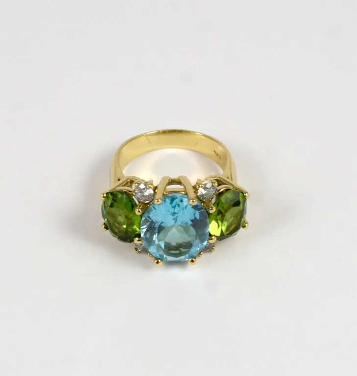Large GUM DROP™ Ring with Citrine and Amethyst and Diamonds