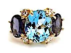 Large GUM DROP™ Ring with Citrine and Amethyst and Diamonds