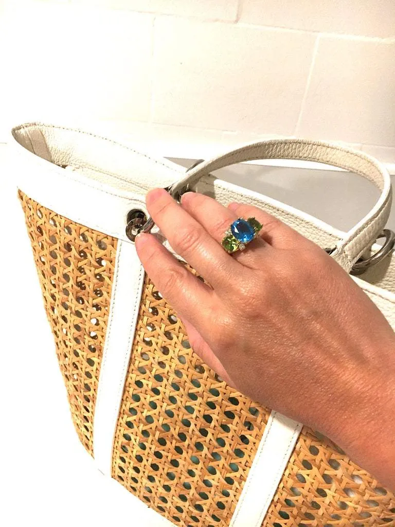 Large GUM DROP™ Ring with Citrine and Amethyst and Diamonds