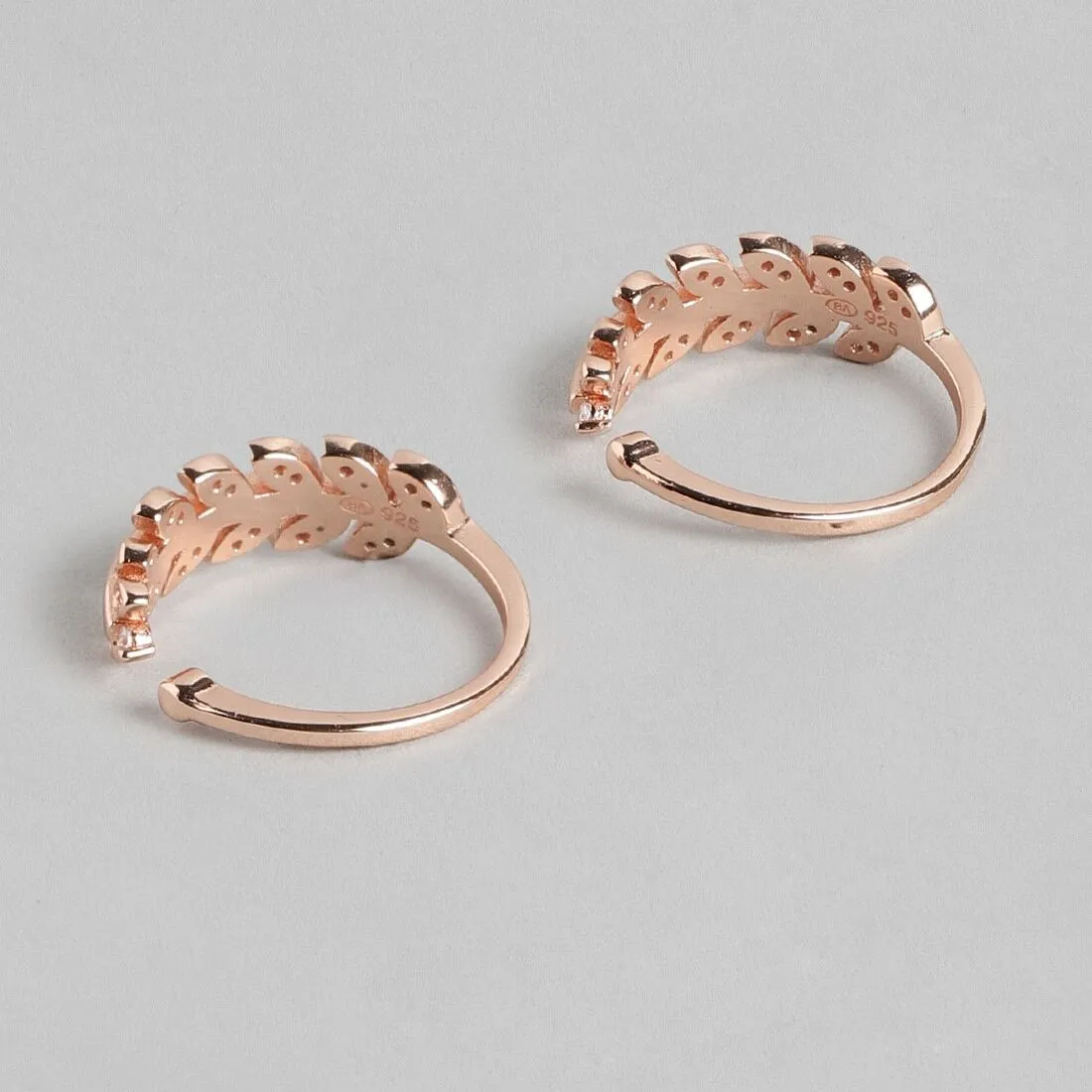 Leafy Rose Gold 925 Silver Toe Ring