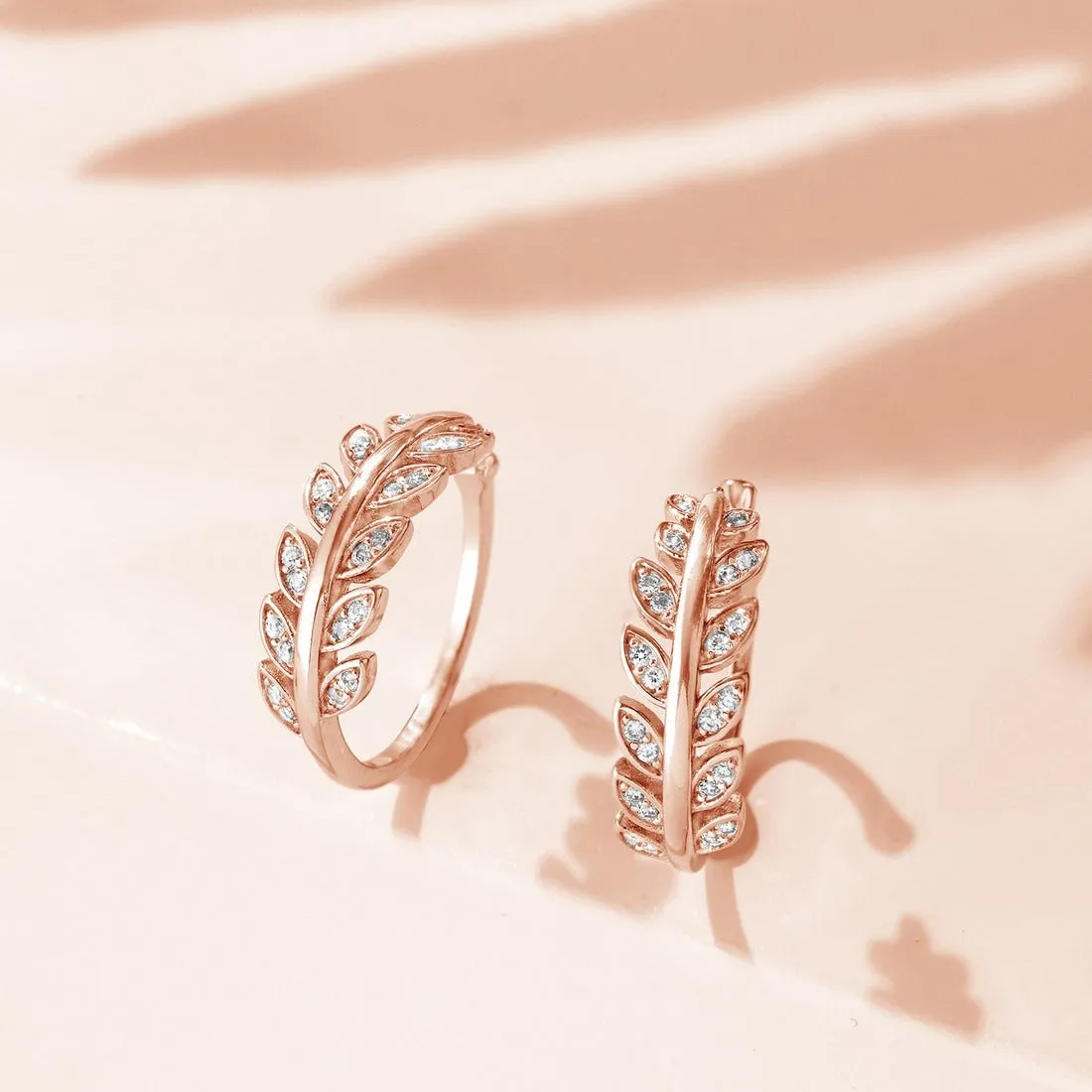 Leafy Rose Gold 925 Silver Toe Ring