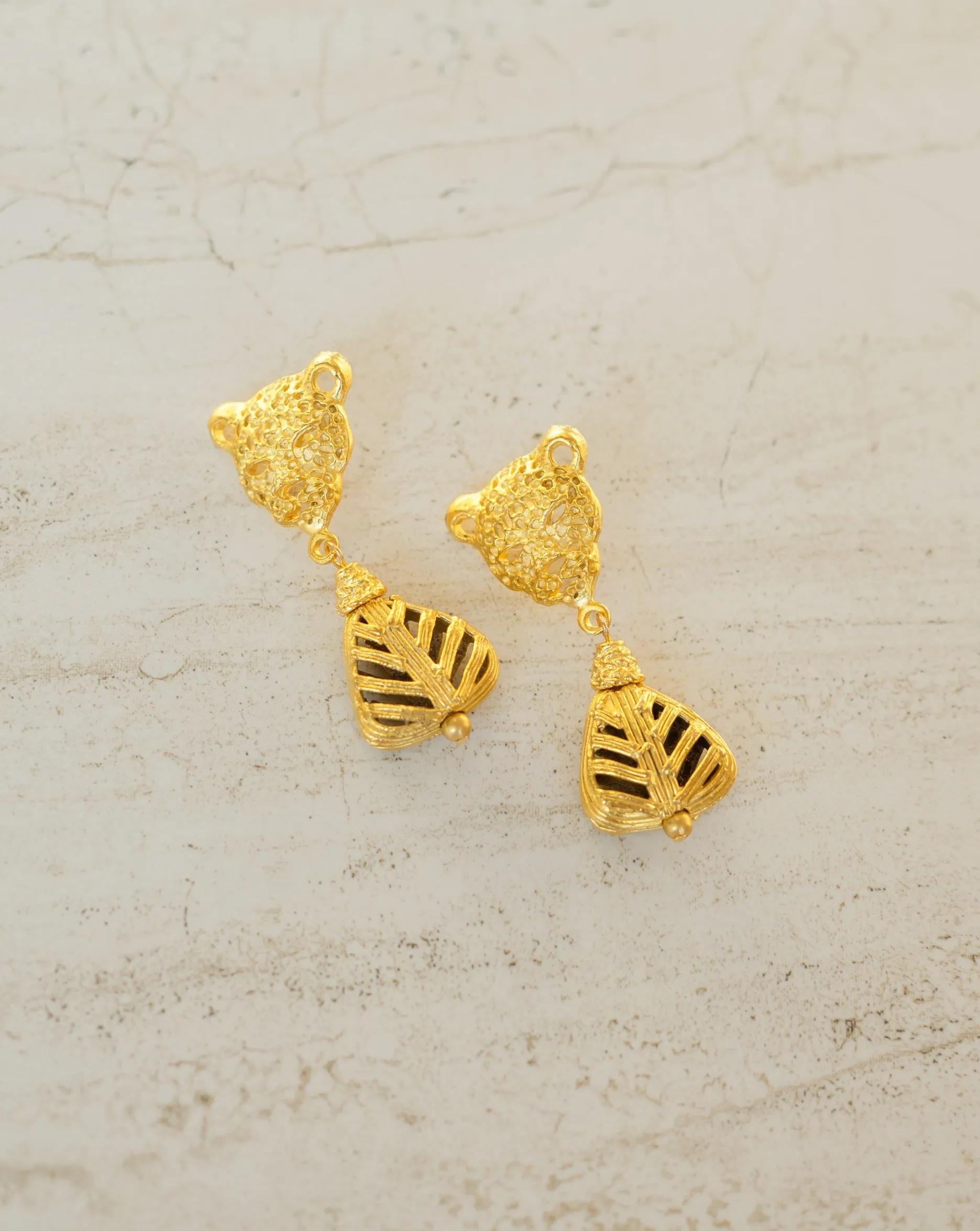 Leopard Head & Handmade Bead Earrings