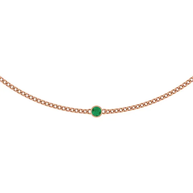 LG Emerald Bezel Necklace