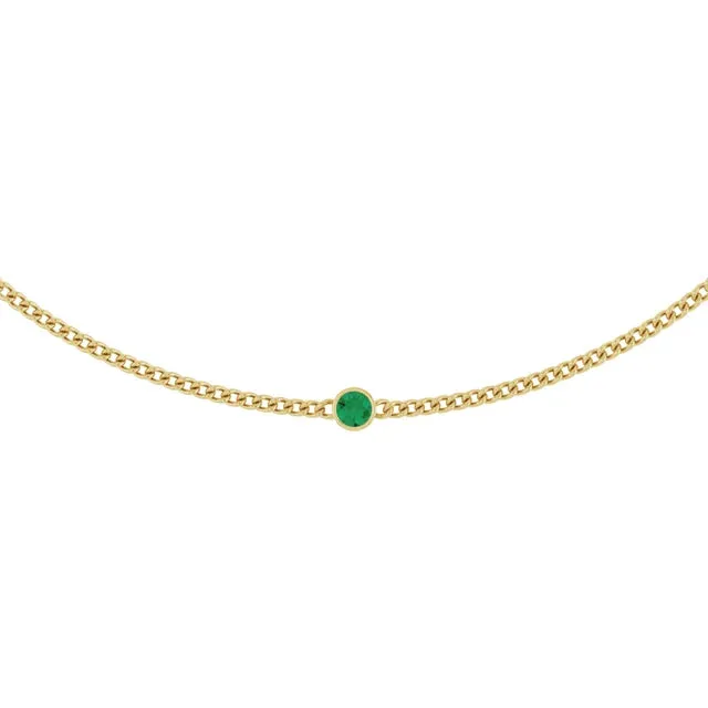 LG Emerald Bezel Necklace