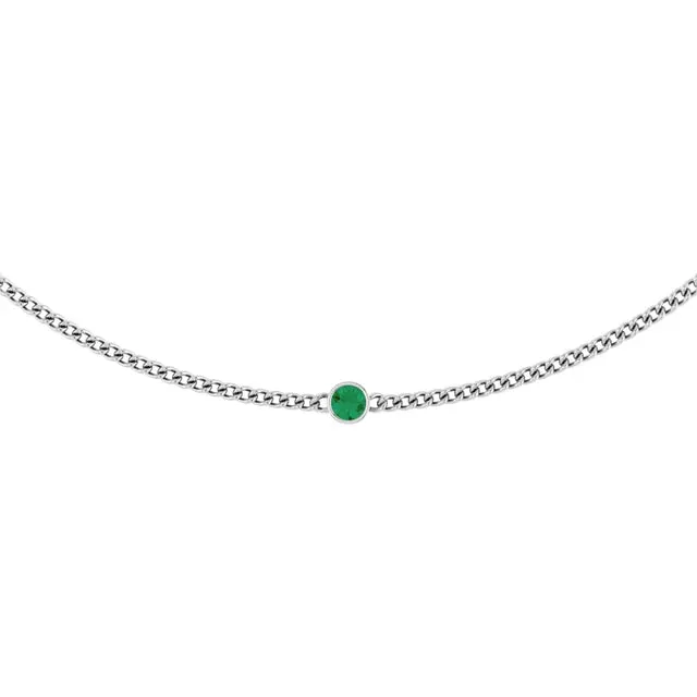 LG Emerald Bezel Necklace