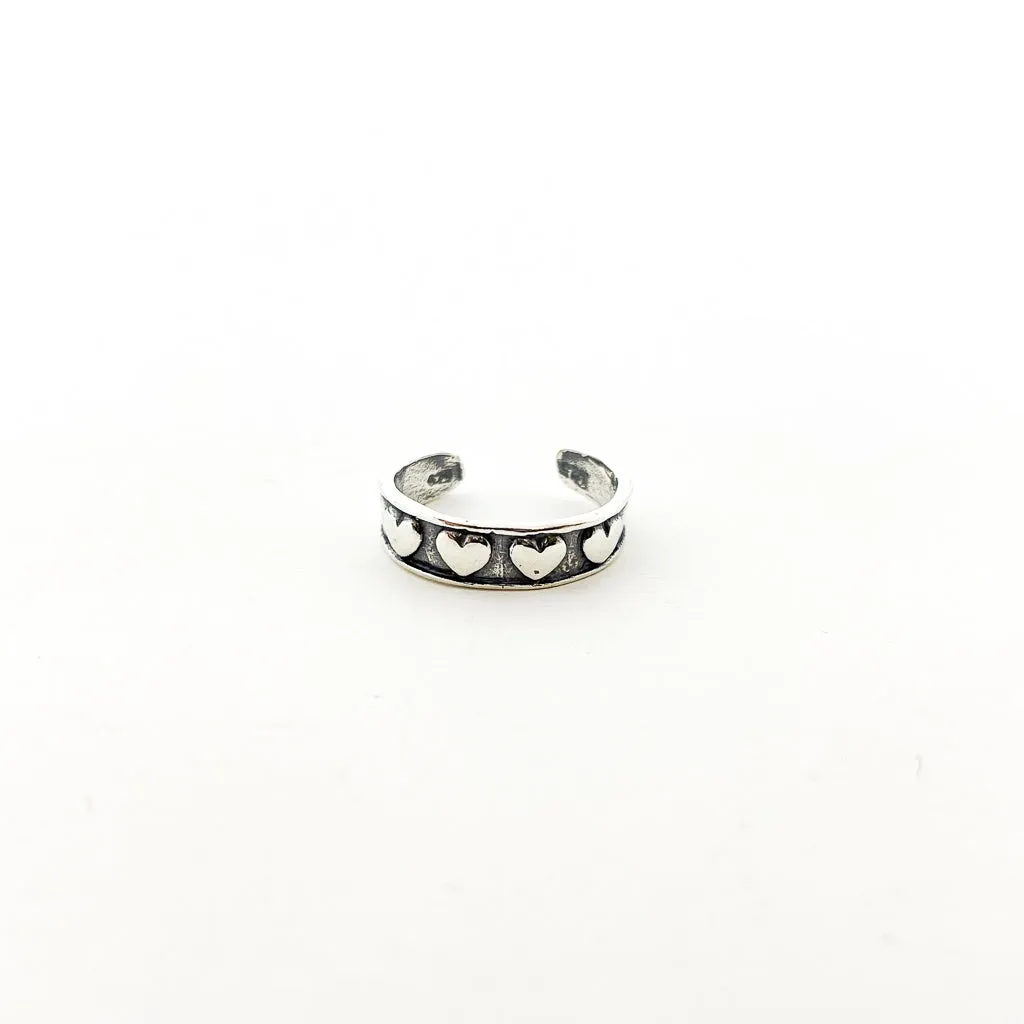 Little Hearts Toe Ring | Silver