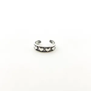 Little Hearts Toe Ring | Silver