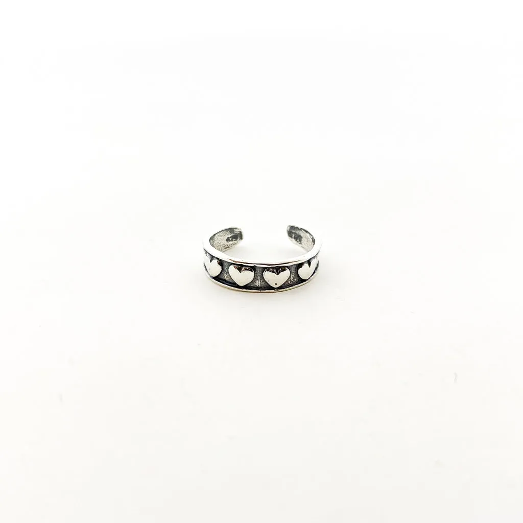 Little Hearts Toe Ring | Silver