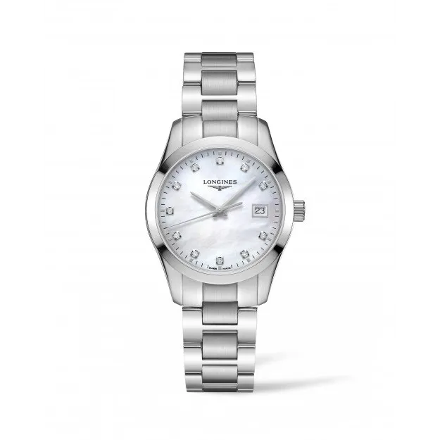 Longines Conquest Classic Watch MOP Dial 34mm Quartz