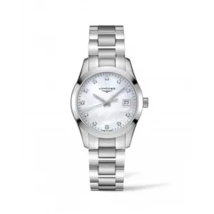 Longines Conquest Classic Watch MOP Dial 34mm Quartz