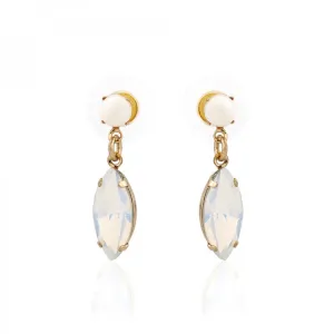 Lovett & Co. Pearl Navette Drop Earring  - White Opal