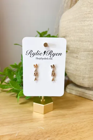 MAMA Dangle Earrings In Gold