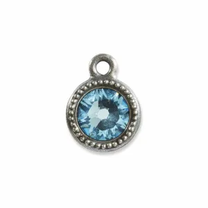 March Birthstone Aquamarine  Crystal Charm