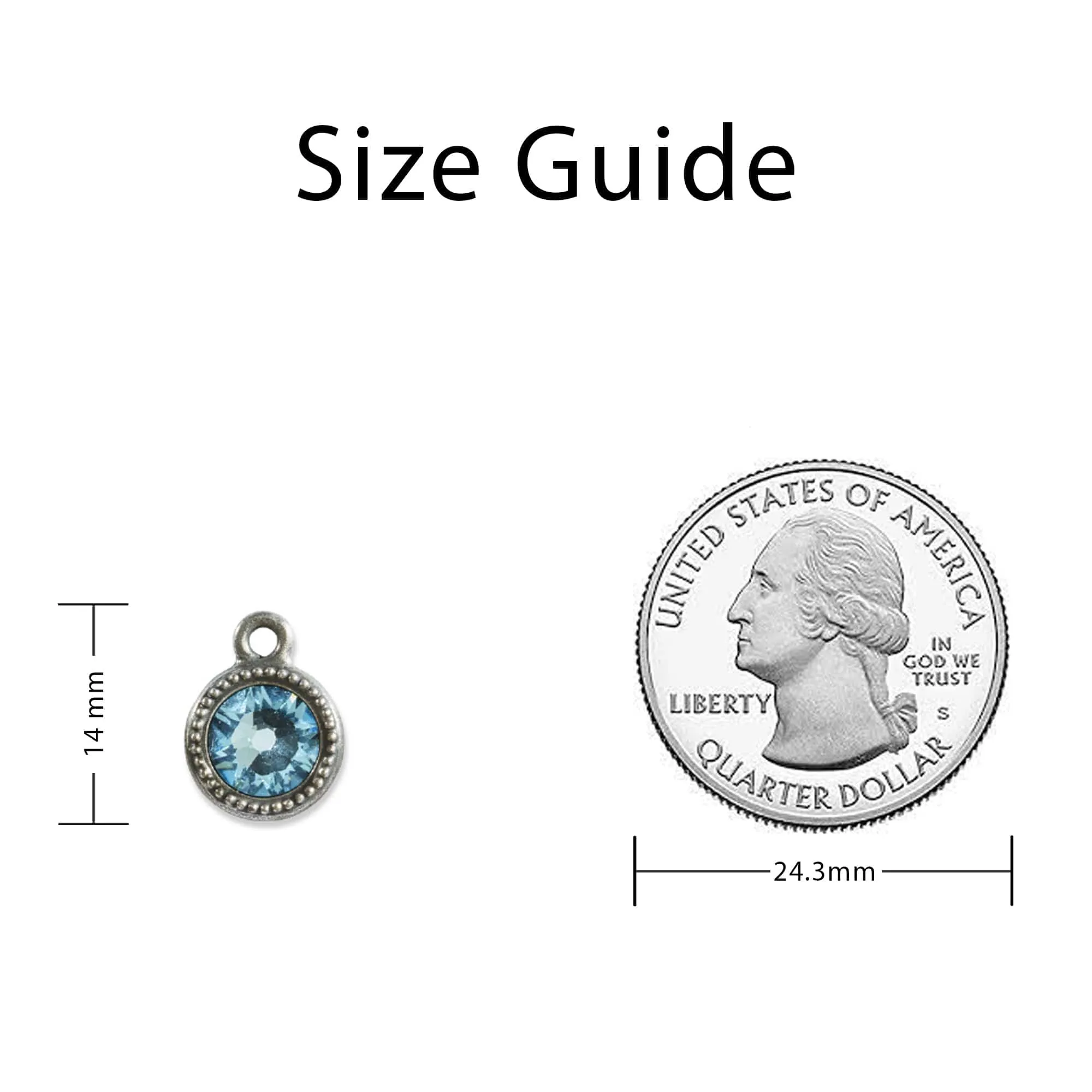 March Birthstone Aquamarine  Crystal Charm