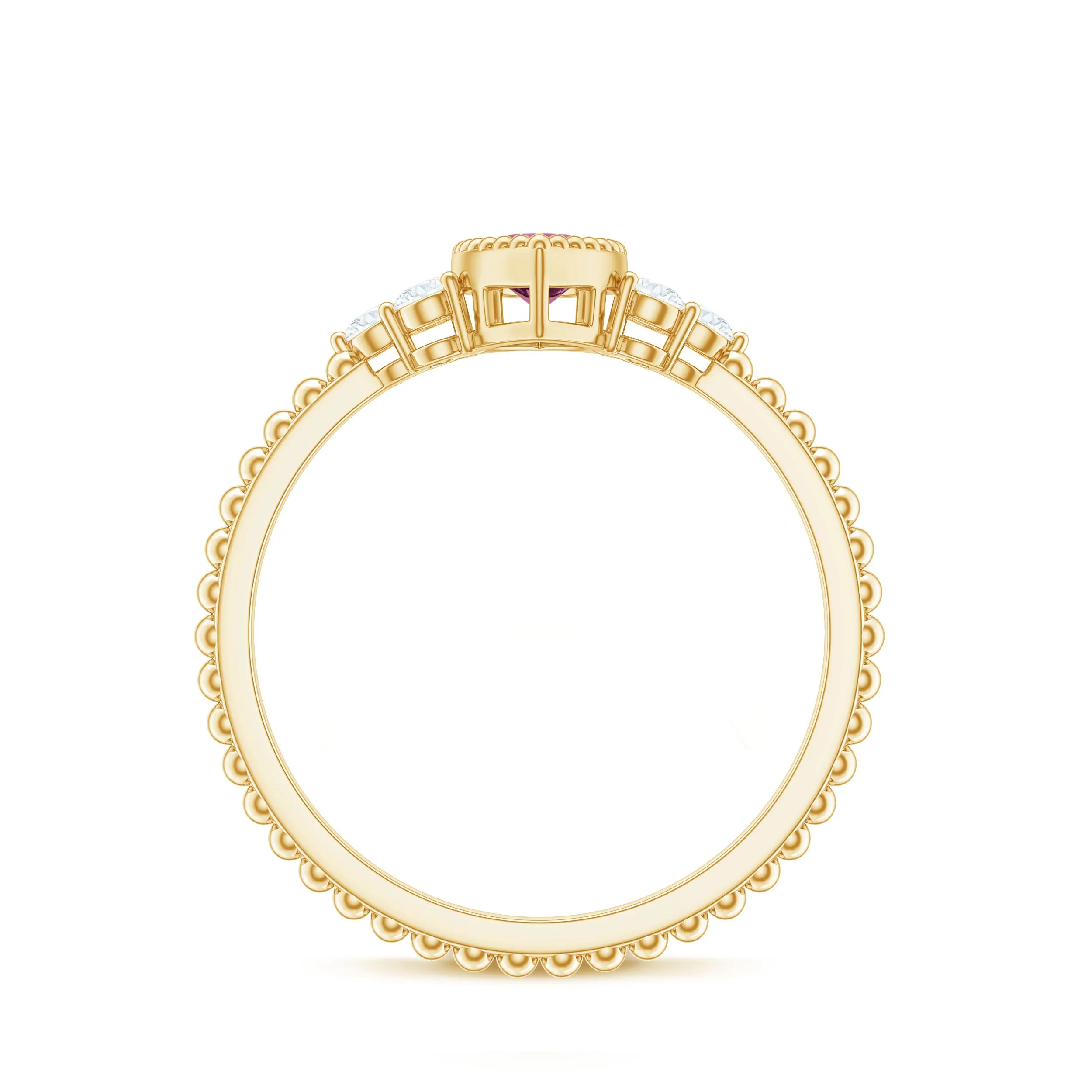 Marquise Shape Pink Tourmaline Solitaire Promise Ring with Diamond