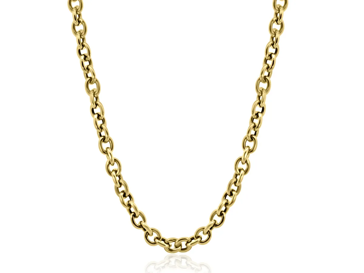 Medium Oval Link Yellow Gold Necklace