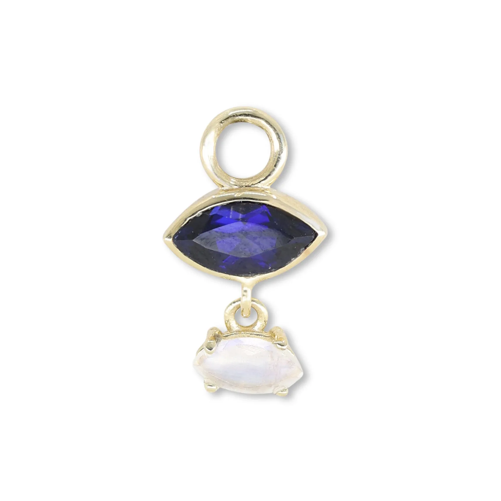 Mila Sapphire & Moonstone Gold Charm