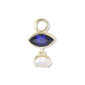 Mila Sapphire & Moonstone Gold Charm