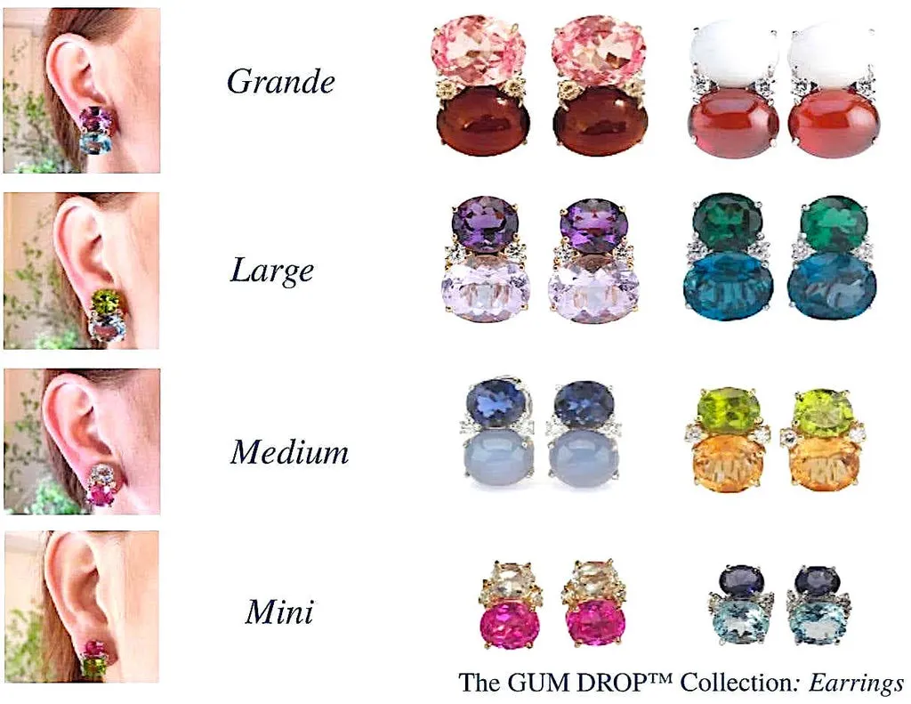 Mini GUM DROP™ Earrings with Iolite and Blue Topaz and Diamonds