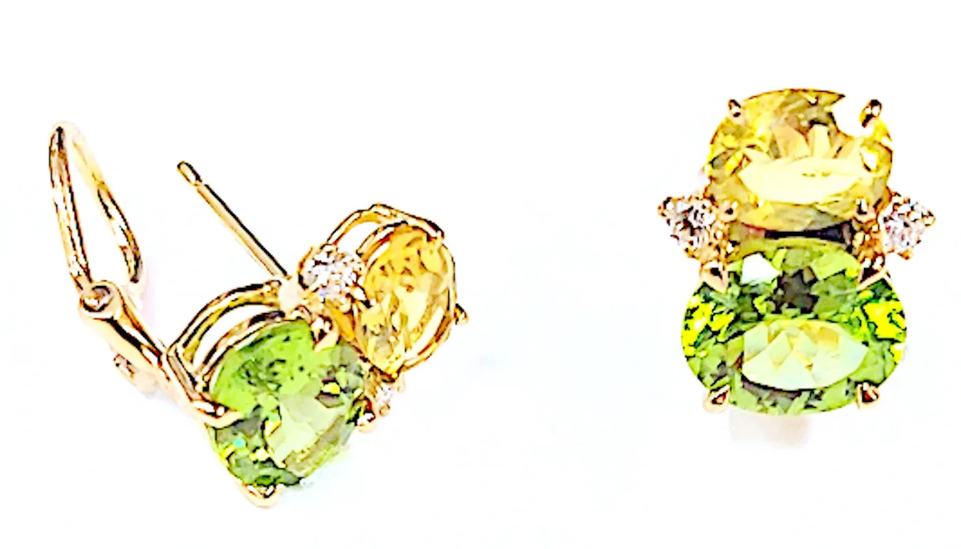Mini GUM DROP™ Earrings with Iolite and Blue Topaz and Diamonds