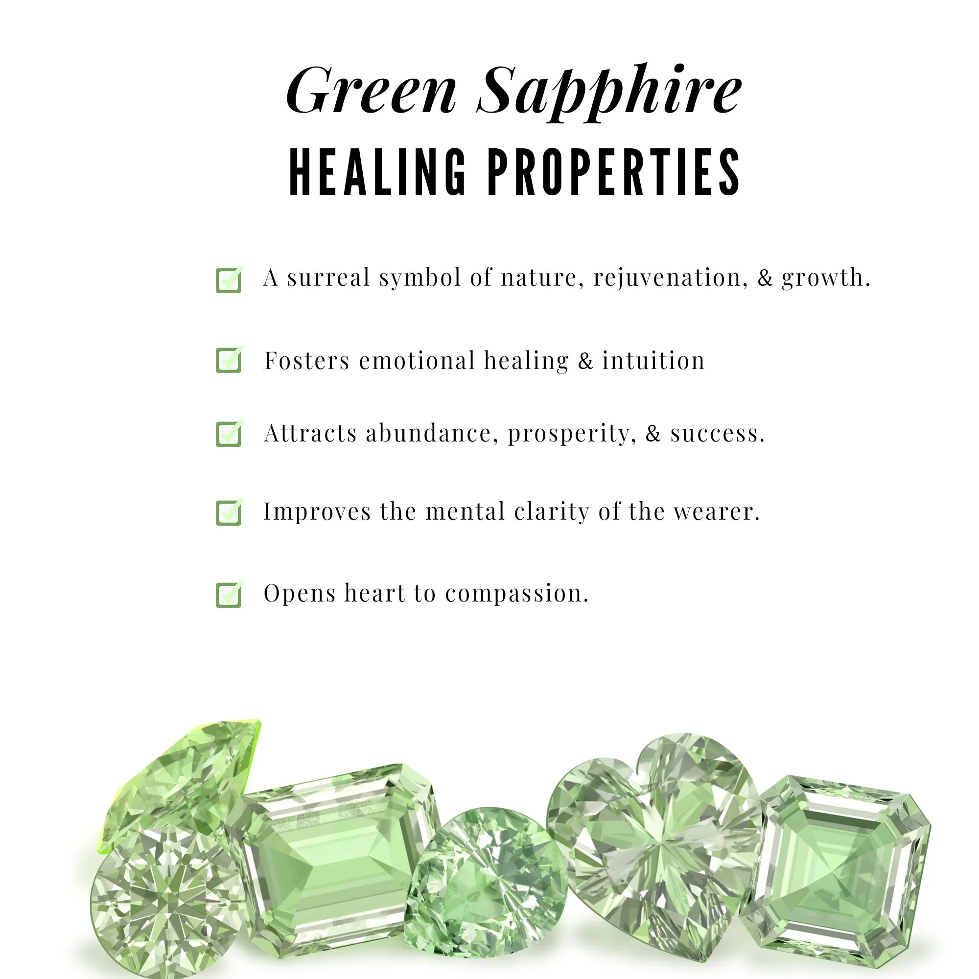Minimal Green Sapphire Solitaire Ring with Diamond