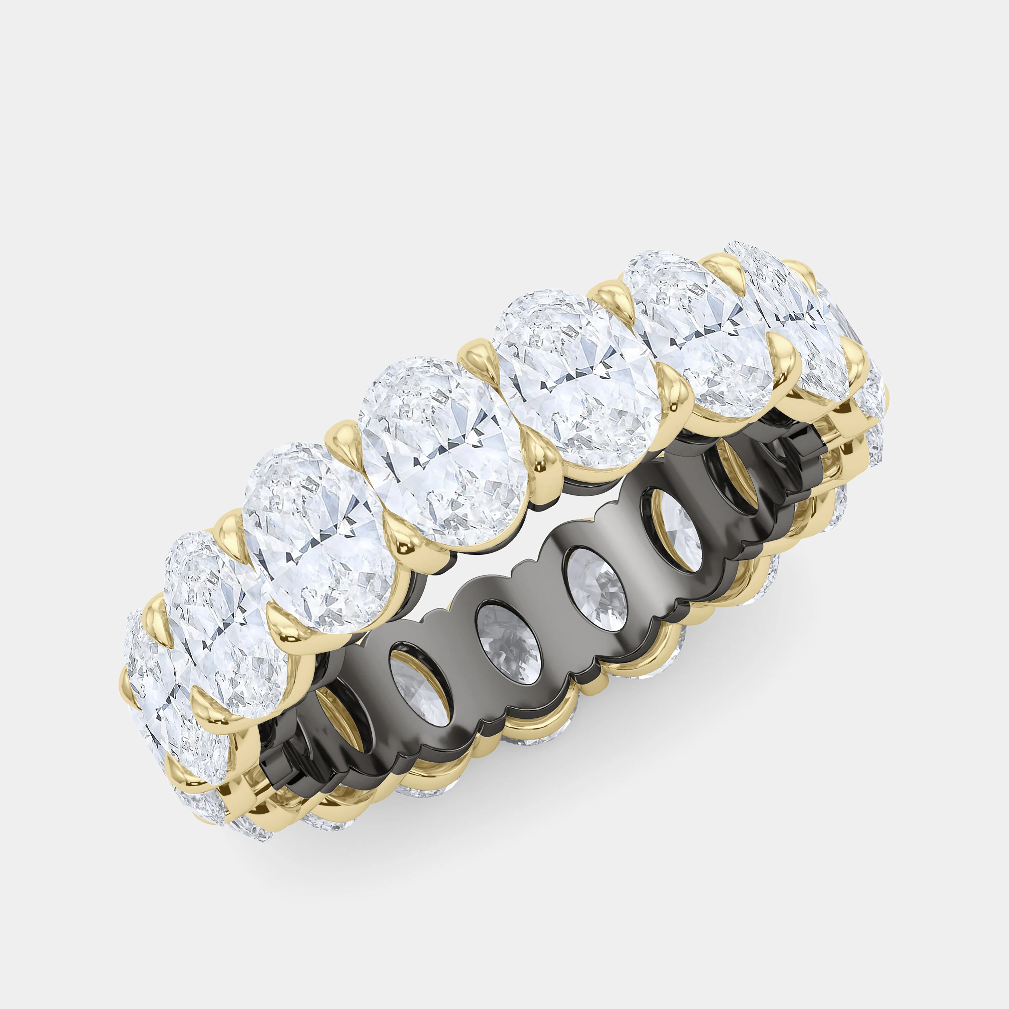 Mixed Metal Oval Diamond Eternity Band