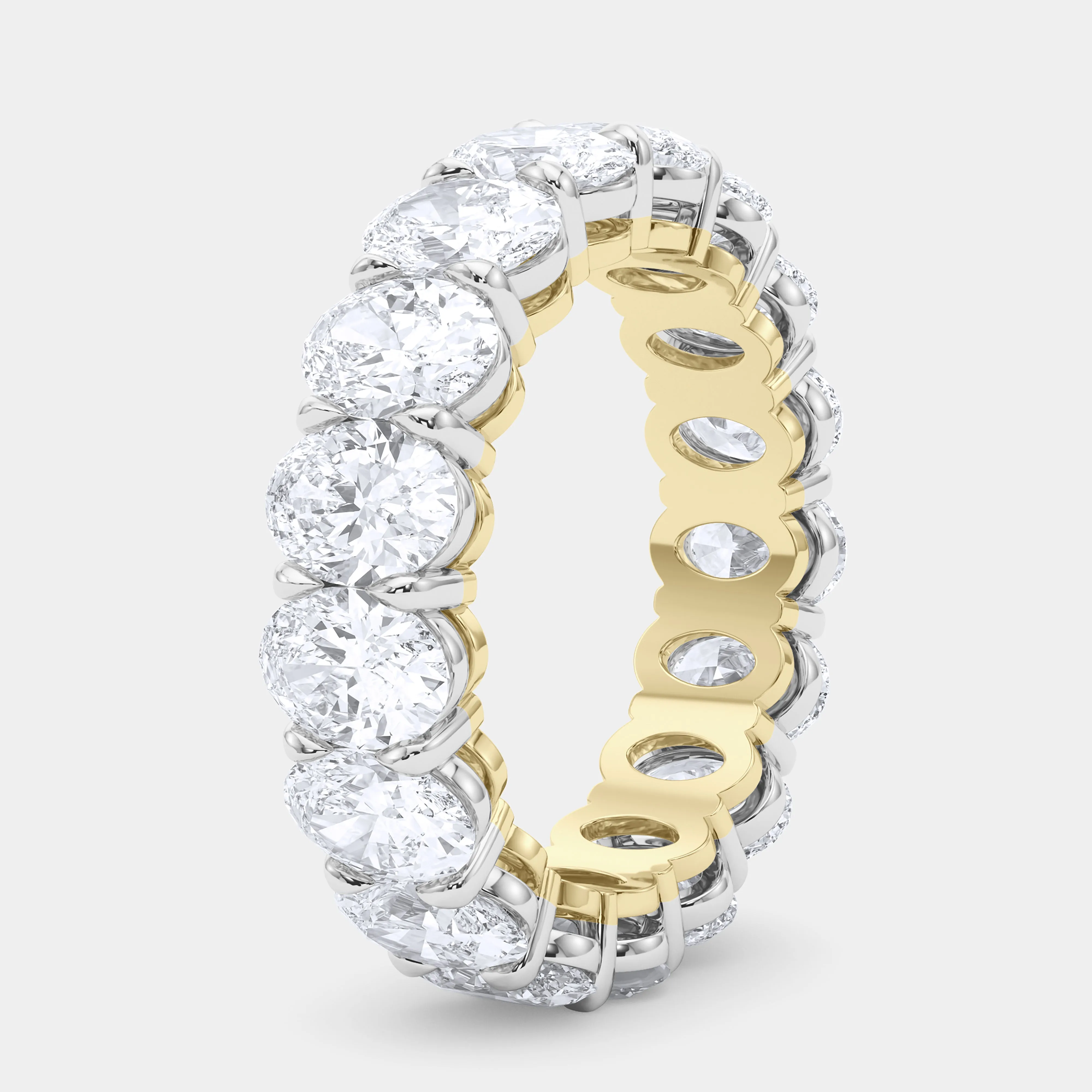 Mixed Metal Oval Diamond Eternity Band