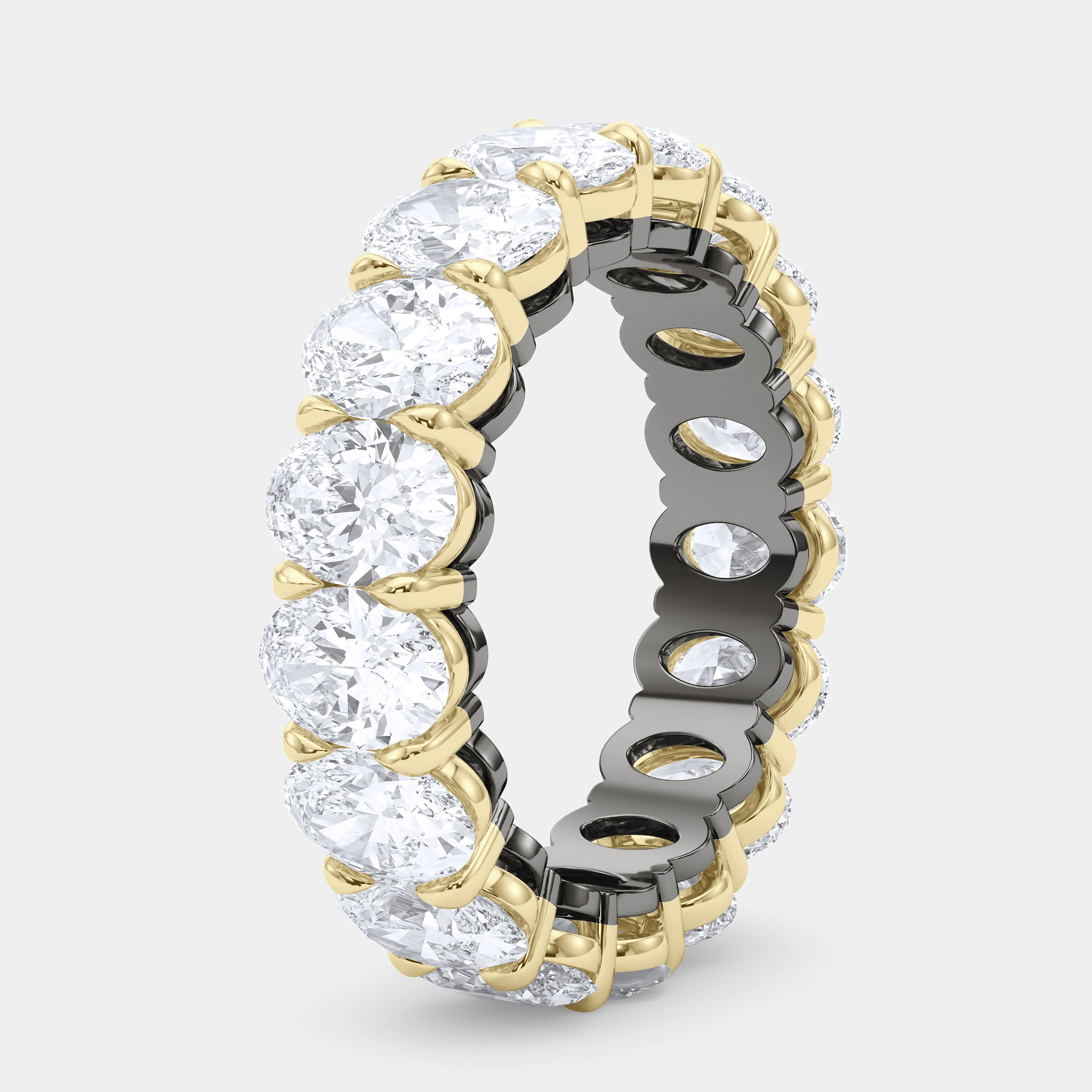 Mixed Metal Oval Diamond Eternity Band