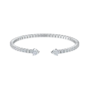 Moissanite Multiple Spring Tennis Bangle Bracelet