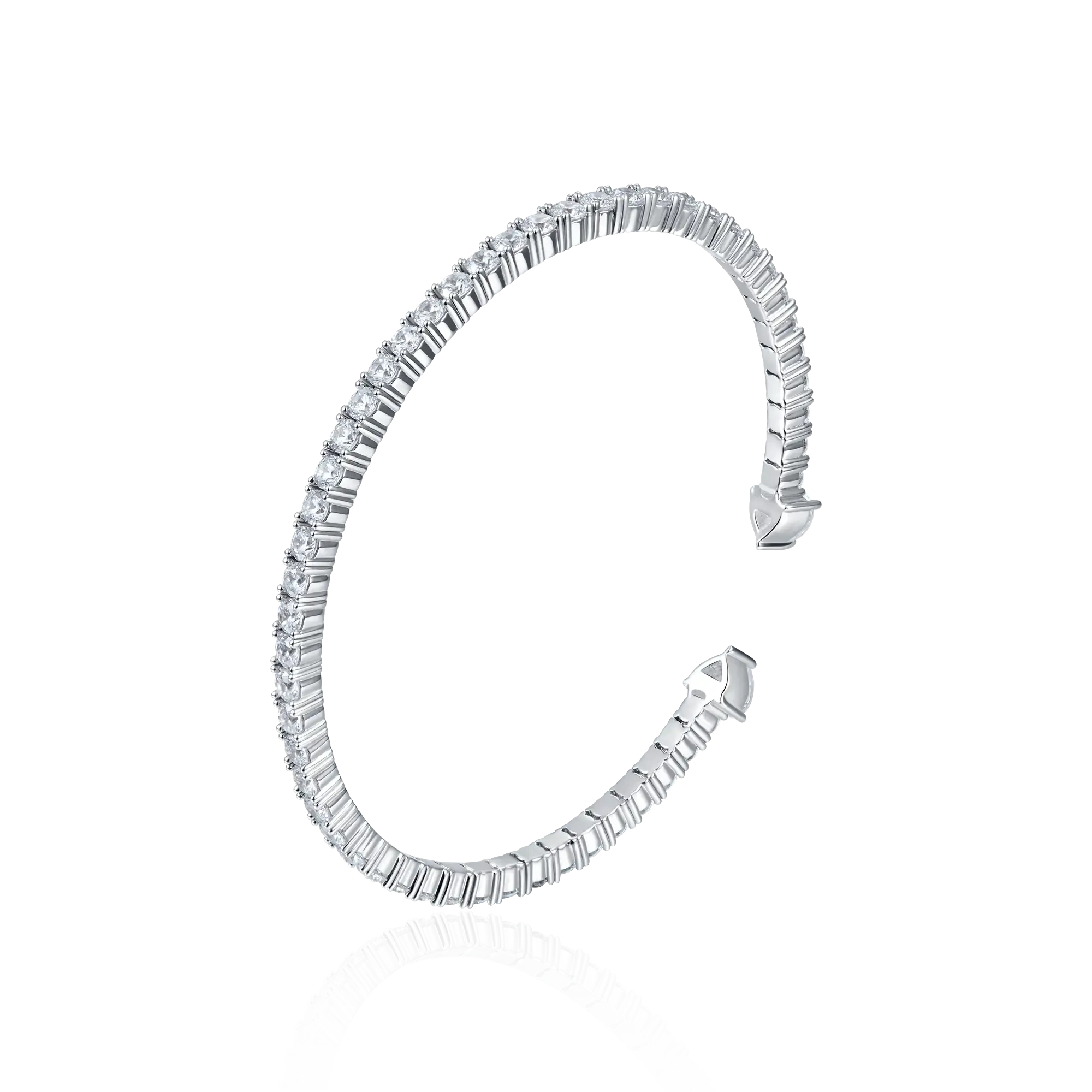 Moissanite Multiple Spring Tennis Bangle Bracelet