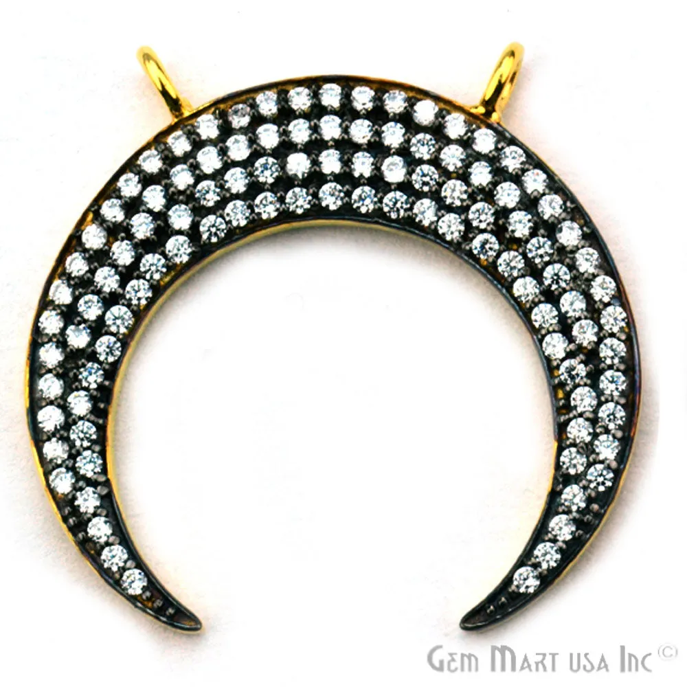 'Moon' CZ Pave Gold Vermeil Charm for Bracelet & Pendants