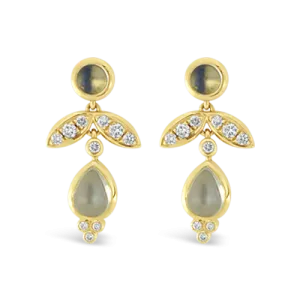 Moonstone & Diamond Temple St. Clair Estate Earrings