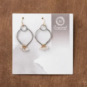 Moonstone Plume Earrings in Silver