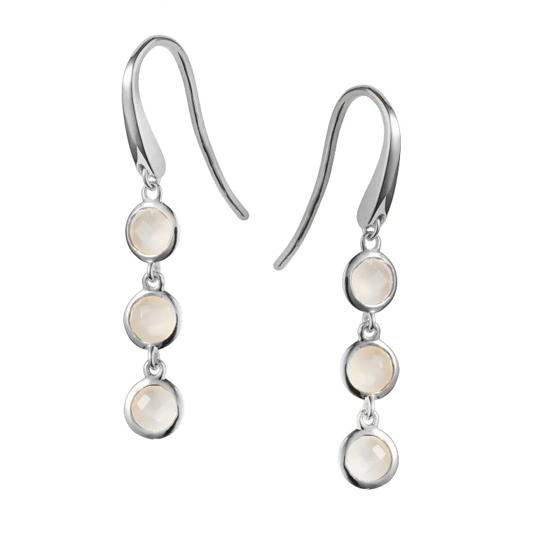 Moonstone Silver Drop Earrings