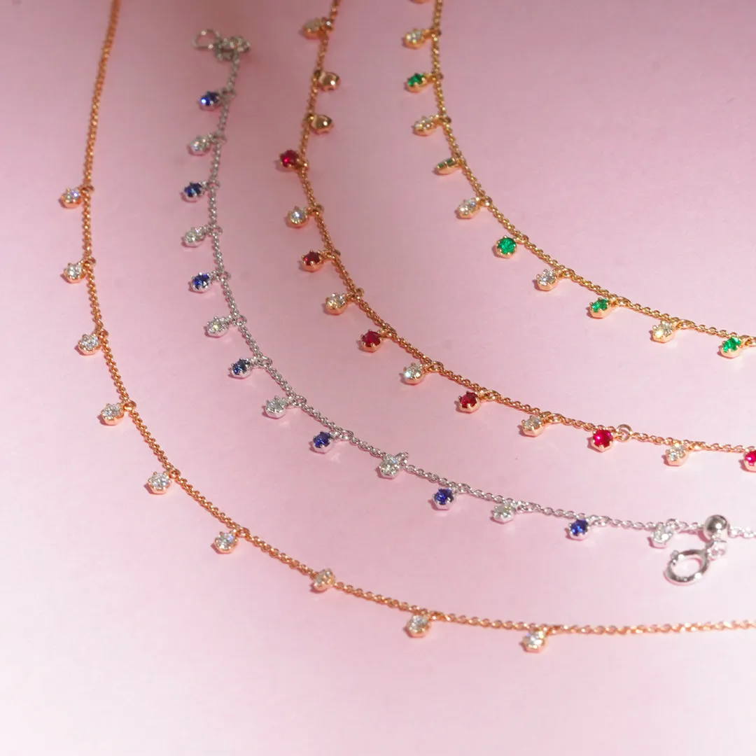 mori - 14K Rose Gold Ruby And Diamond Bracelet