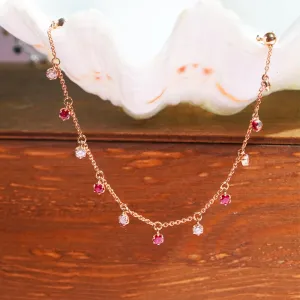 mori - 14K Rose Gold Ruby And Diamond Bracelet