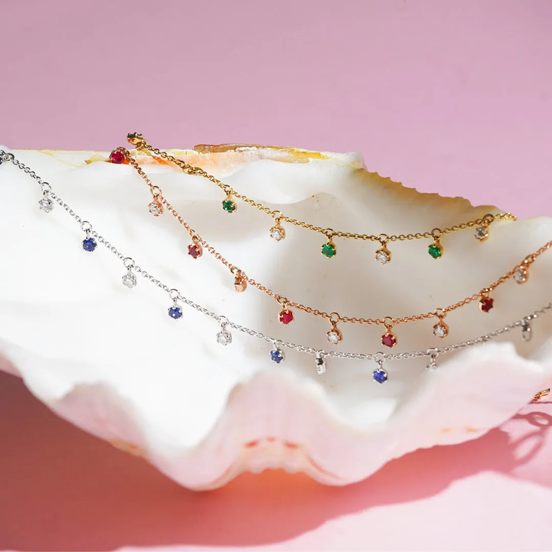 mori - 14K Rose Gold Ruby And Diamond Bracelet