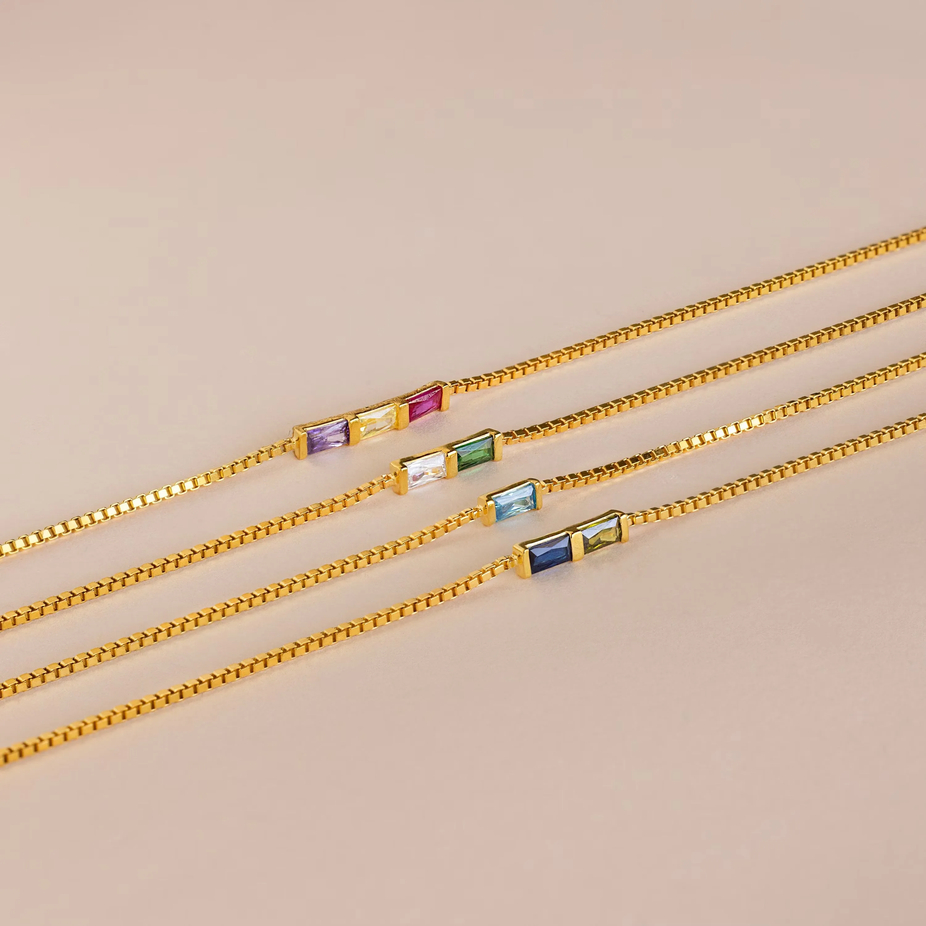 Multiple Baguette Birthstone Bracelet