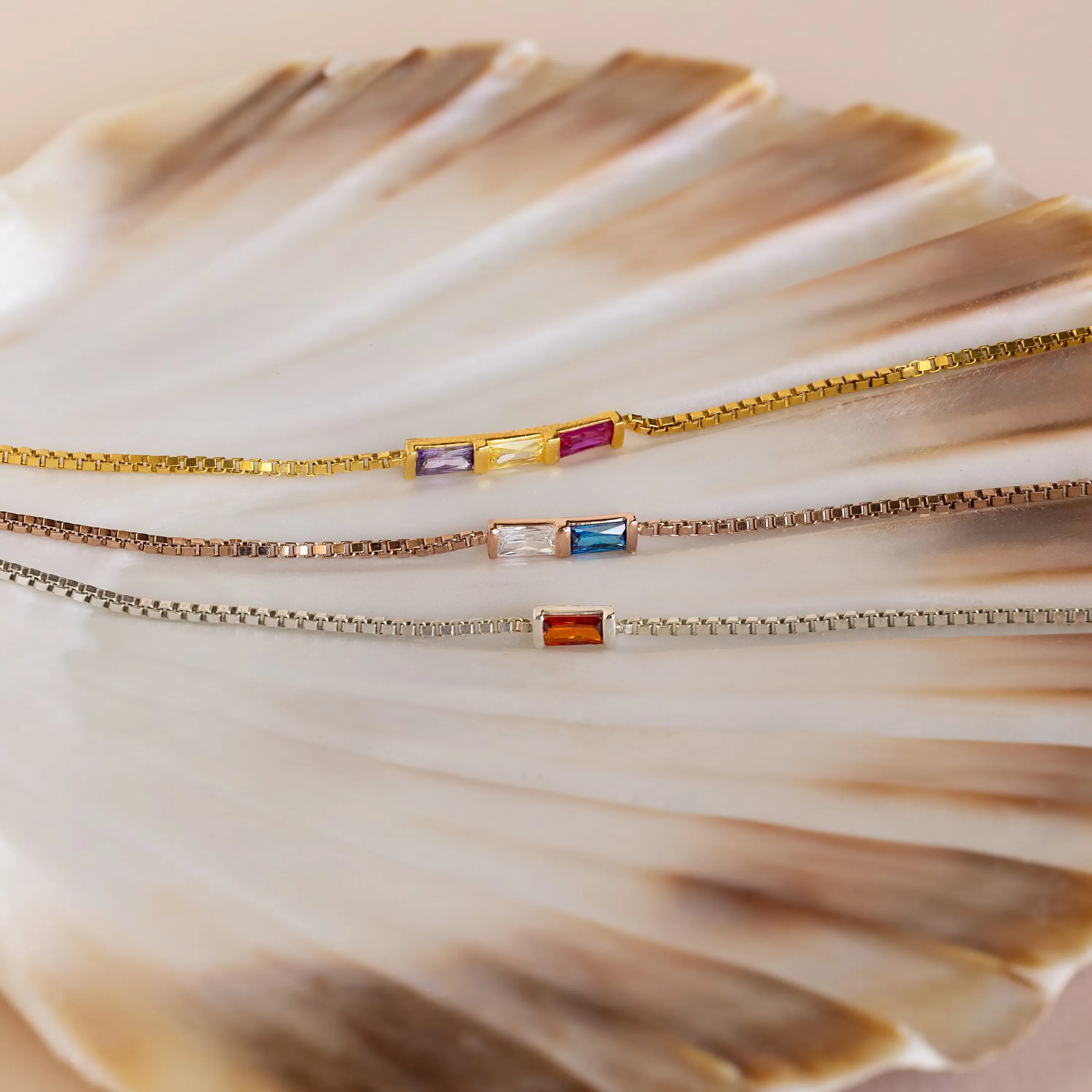 Multiple Baguette Birthstone Bracelet
