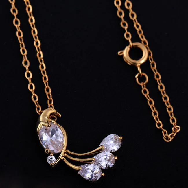 N2128 - Zircon Peacock Necklace