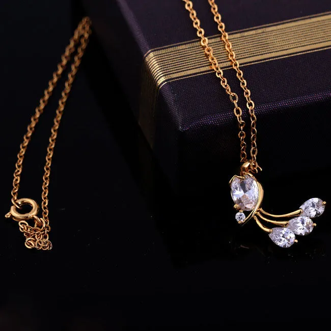 N2128 - Zircon Peacock Necklace