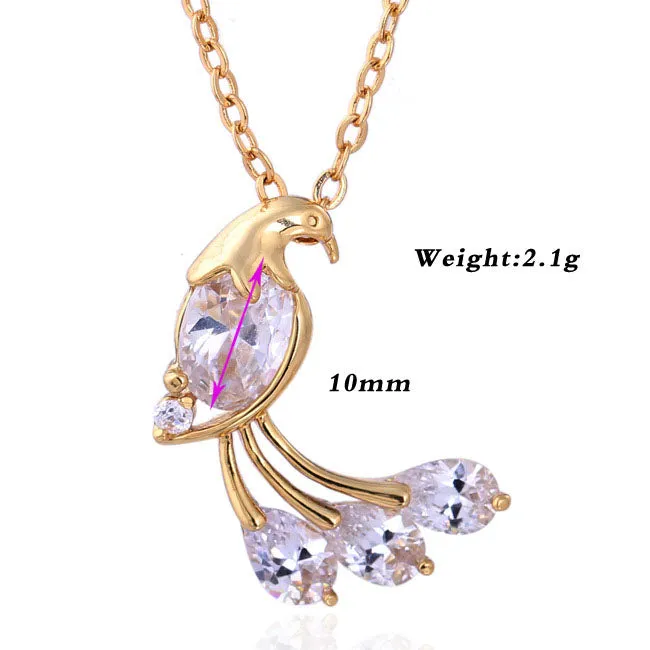 N2128 - Zircon Peacock Necklace