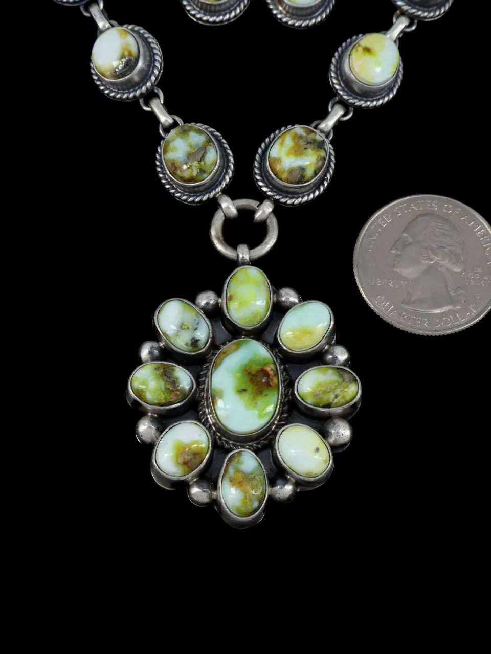 Native American Palomino Variscite Necklace and Earring Set