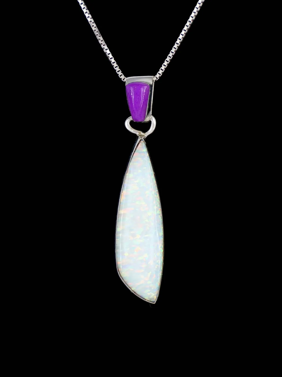 Native American Sterling Silver Kyocera Opal Pendant