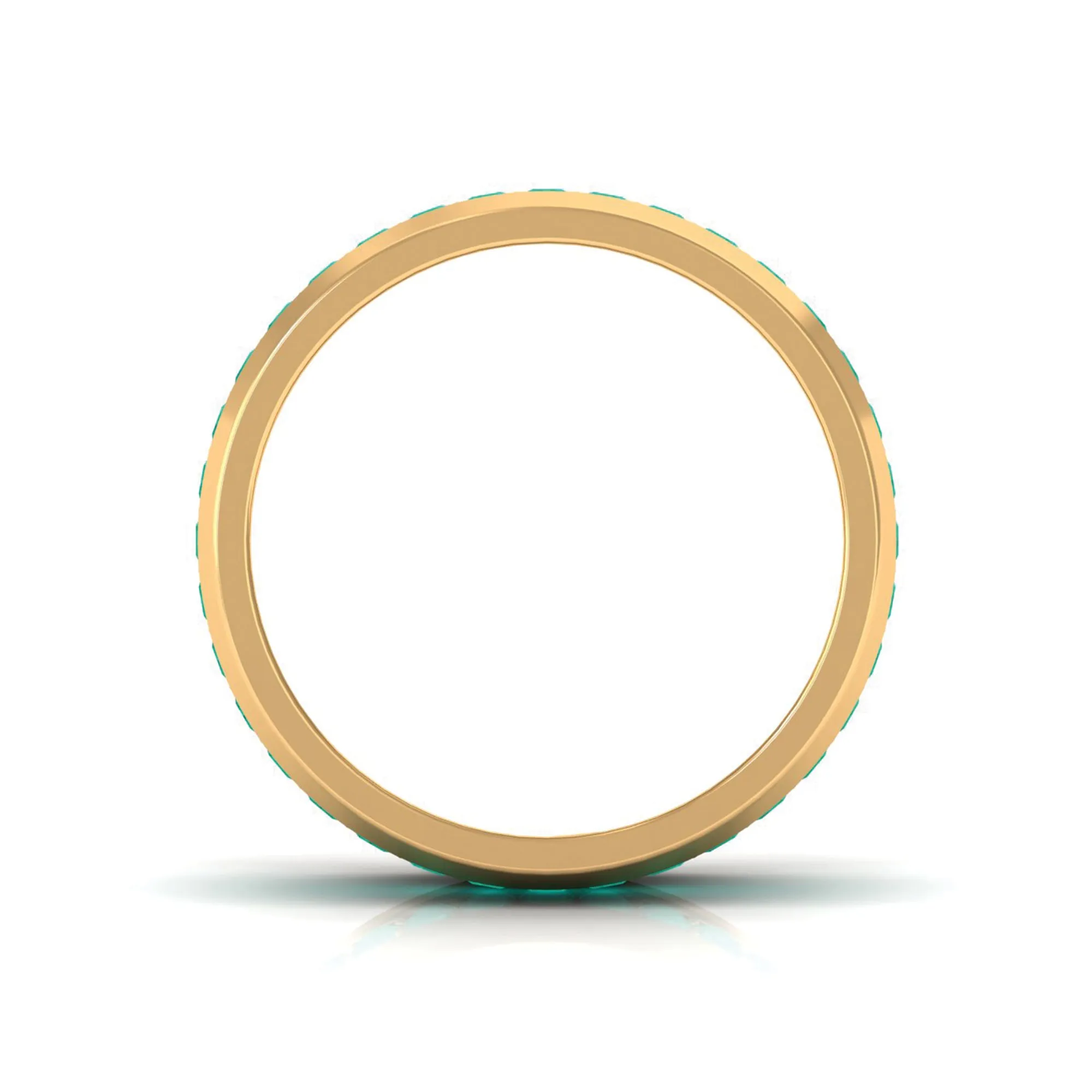 Natural Green Emerald Wide Band Ring
