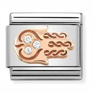 NOMINATION Link Rose Gold and CZ Hand of Fatima
