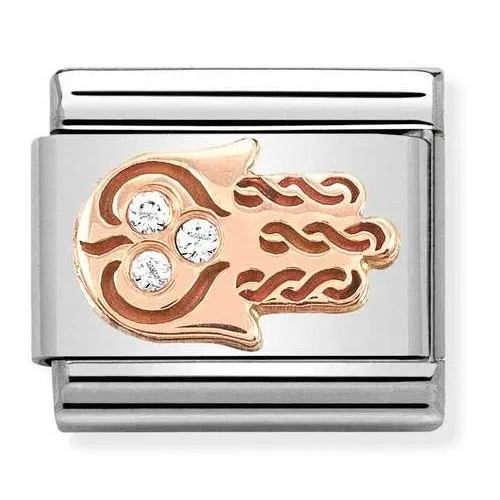 NOMINATION Link Rose Gold and CZ Hand of Fatima