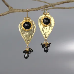 Onyx Tourmaline Big Protection Earrings
