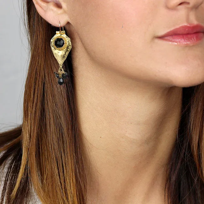 Onyx Tourmaline Big Protection Earrings